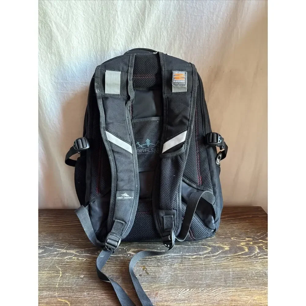 High Sierra Elite Laptop Backpack Black Red Airflow Suspension